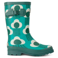 Orla Kiely Quarter Wellies | Rain Cloud Emerald