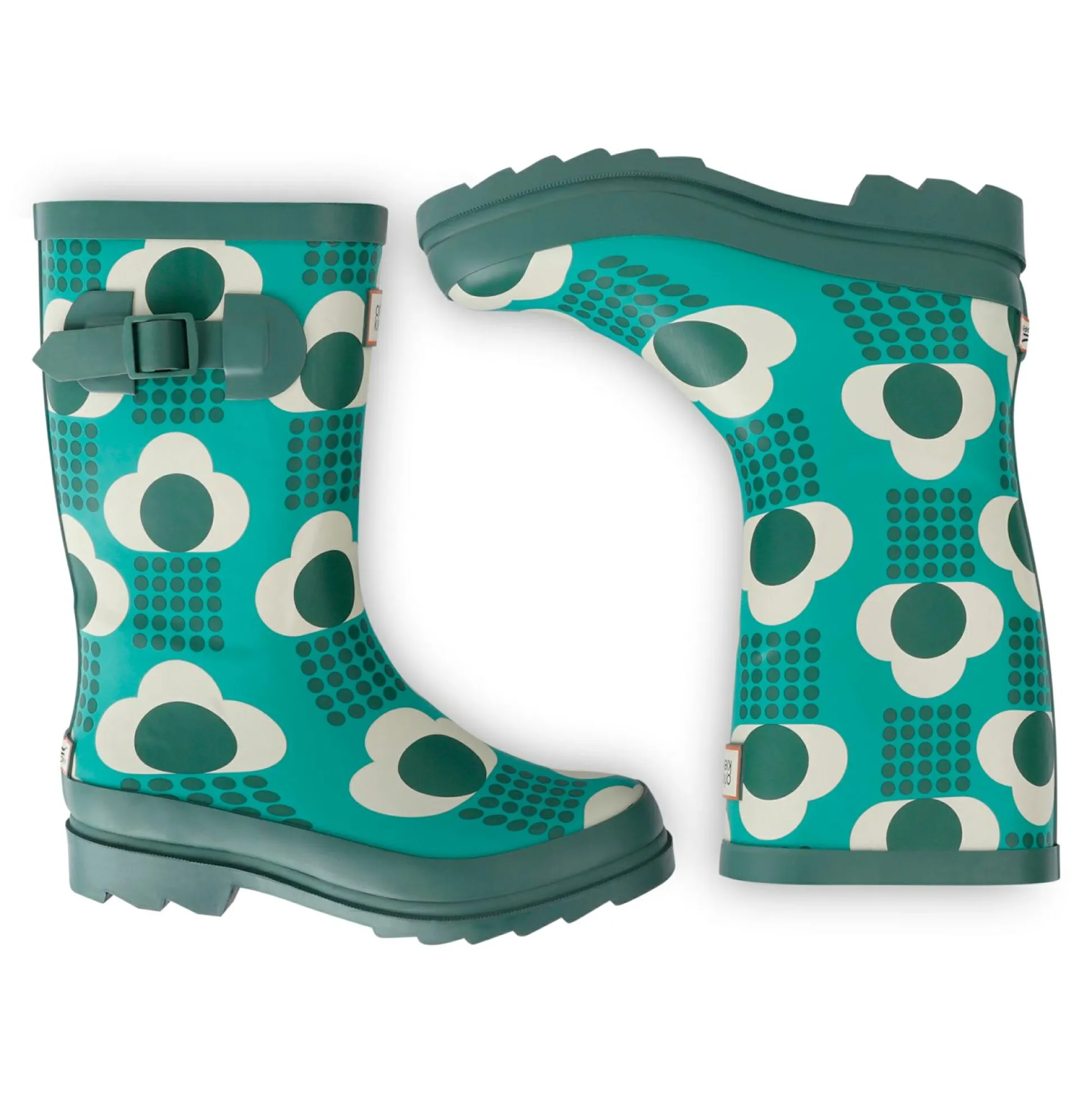 Orla Kiely Quarter Wellies | Rain Cloud Emerald