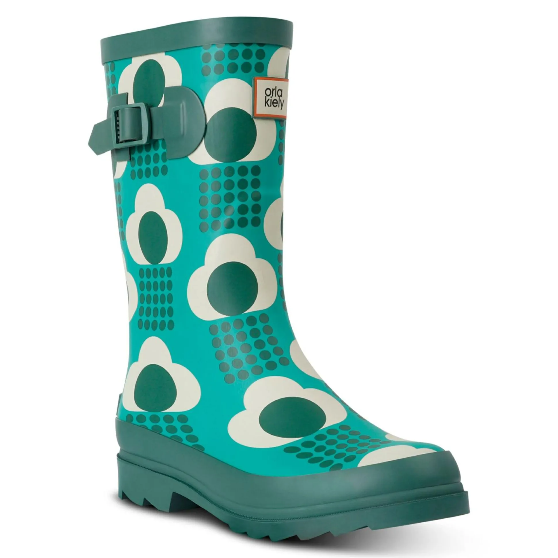 Orla Kiely Quarter Wellies | Rain Cloud Emerald