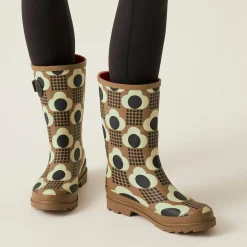 Orla Kiely Quarter Wellies | Rain Cloud Tan