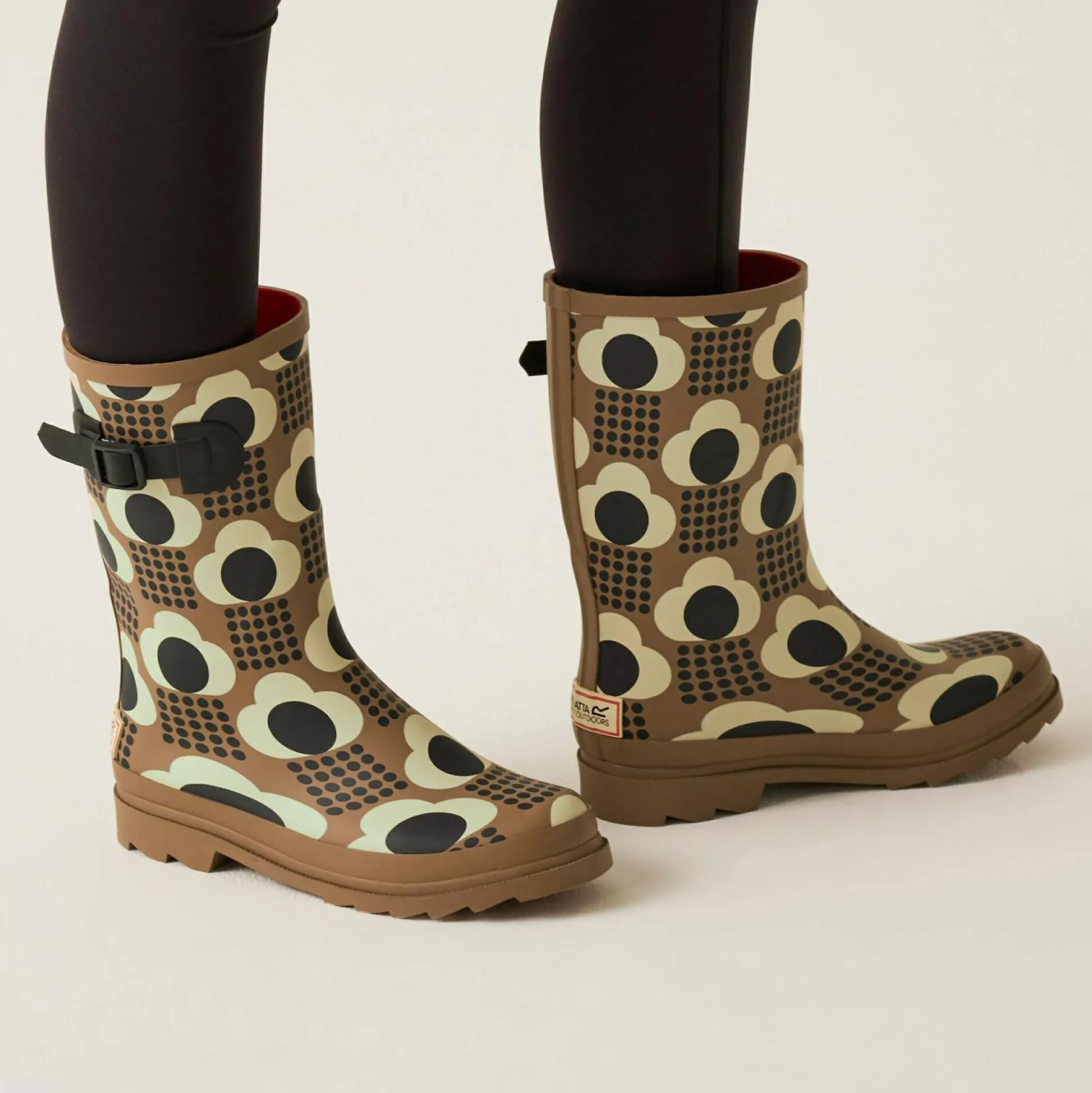 Orla Kiely Quarter Wellies | Rain Cloud Tan