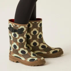 Orla Kiely Quarter Wellies | Rain Cloud Tan