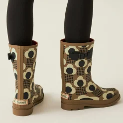 Orla Kiely Quarter Wellies | Rain Cloud Tan