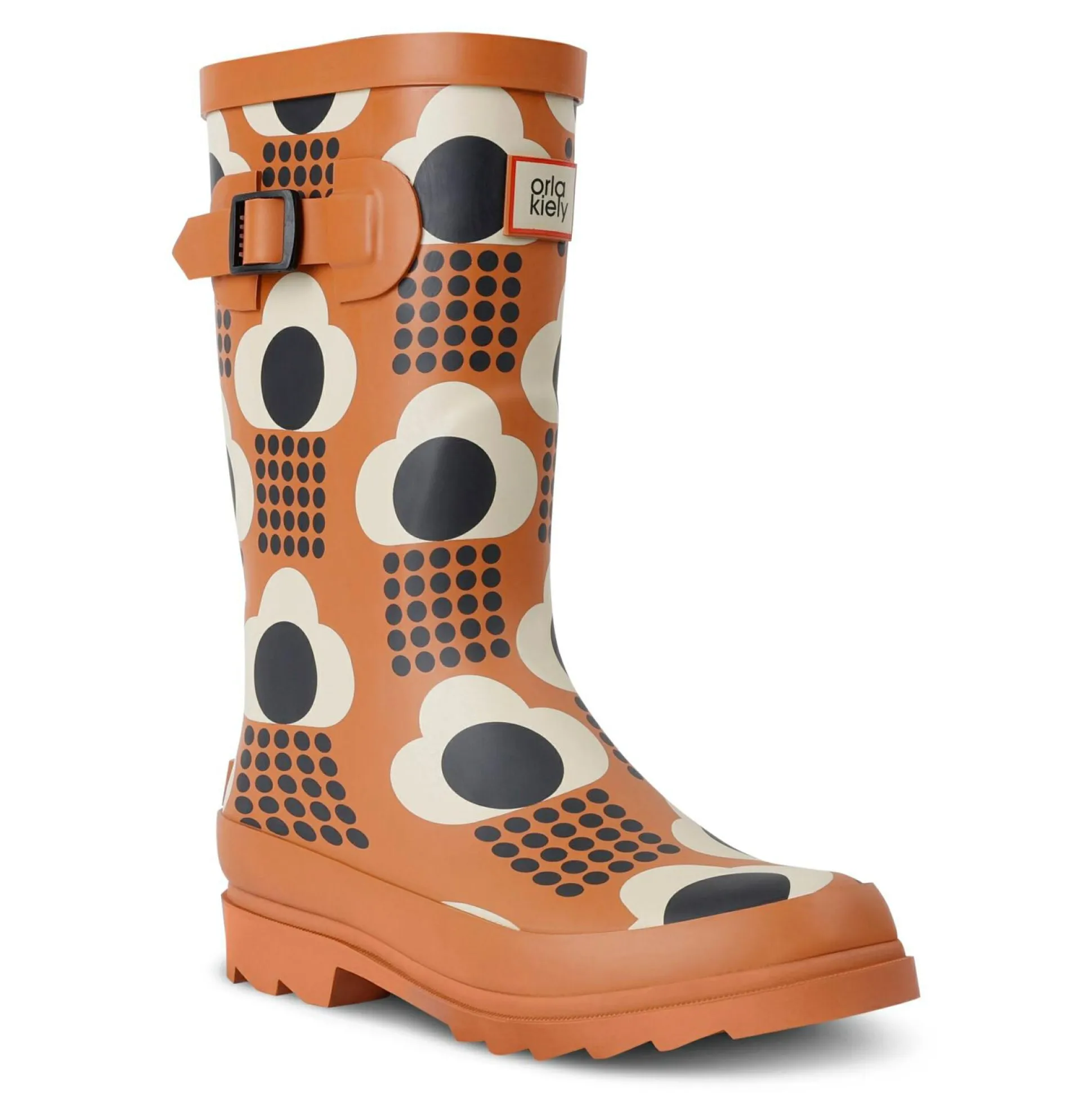 Orla Kiely Quarter Wellies | Rain Cloud Tan