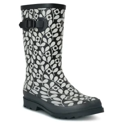 Orla Kiely Quarter Wellies | Jasmine Flower Black