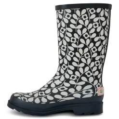 Orla Kiely Quarter Wellies | Jasmine Flower Black