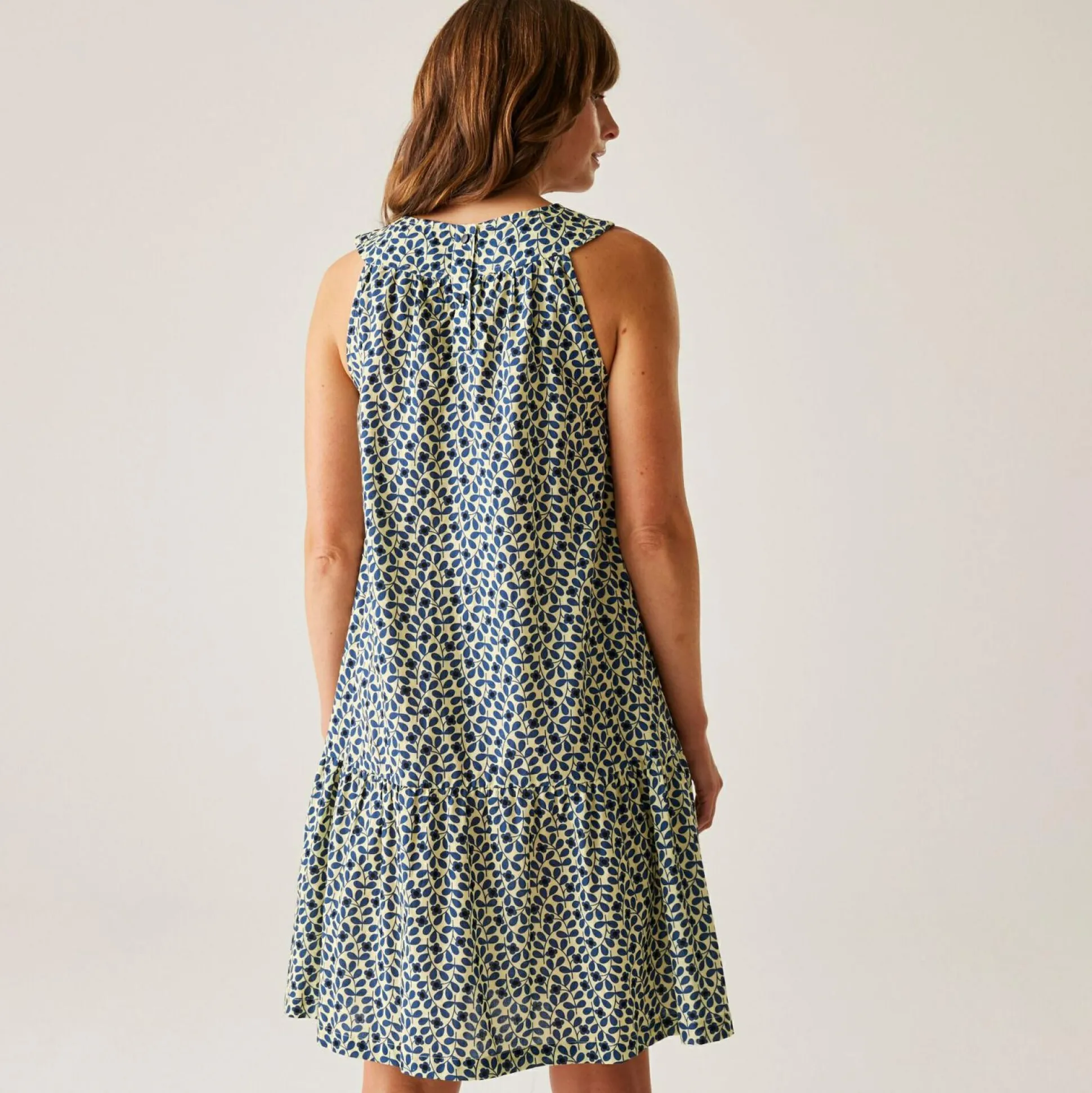 Orla Kiely Summer Sleeveless Dress II | Jasmine Flower Blue