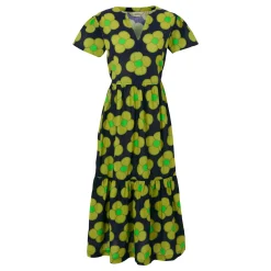 Orla Kiely Tiered Midi Dress | Spinning Flower Navy