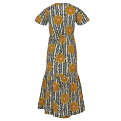 Orla Kiely Tiered Midi Dress | Lotus Yellow