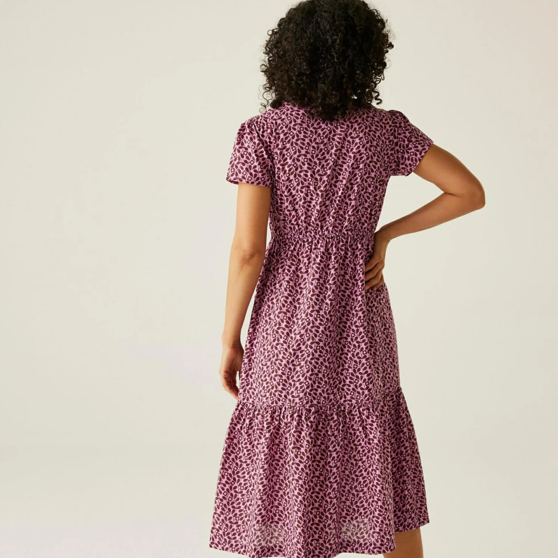 Orla Kiely Tiered Midi Dress | Jasmine Flower Lilac