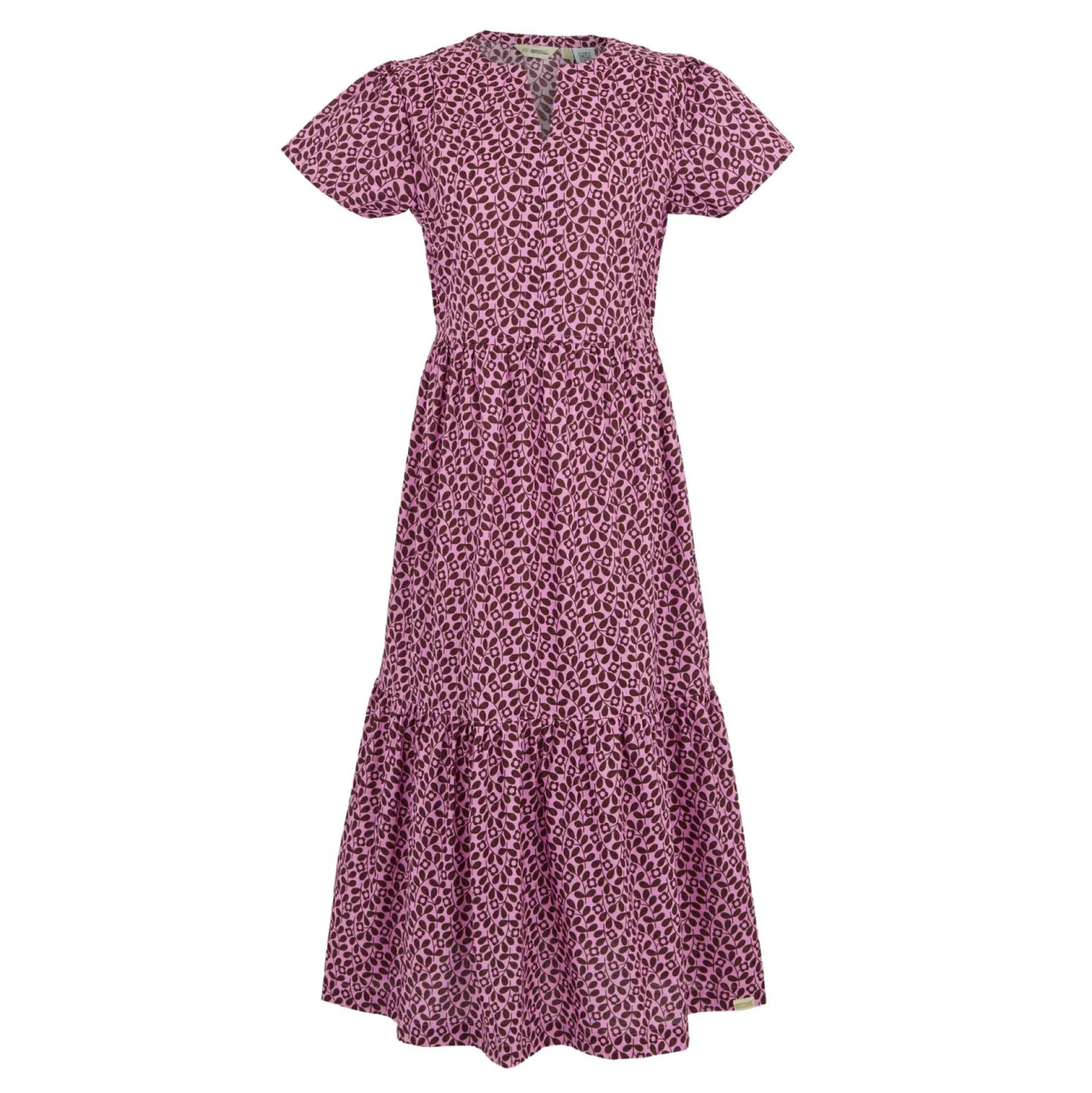 Orla Kiely Tiered Midi Dress | Jasmine Flower Lilac