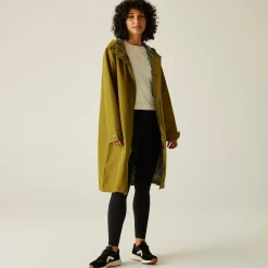 Orla Kiely Waterproof Mac II | Olive Green Jasmine Flower Black