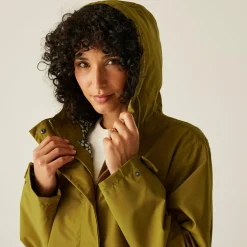 Orla Kiely Waterproof Mac II | Olive Green Jasmine Flower Black