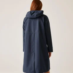 Orla Kiely Waterproof Mac II | Navy Jasmine Flower Blue Lining