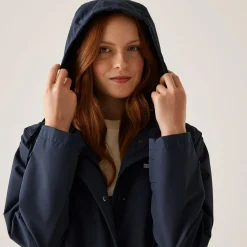 Orla Kiely Waterproof Mac II | Navy Jasmine Flower Blue Lining