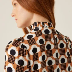 Orla Kiely Winter Blouse | Rain Cloud Tan