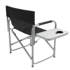 Sedile Director's Chair with Side Table | Black Seal Grey