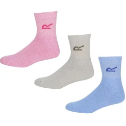 Womens 3 Pack Sock In A Box | Blush Marl Pink