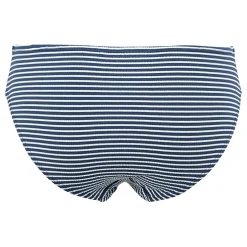 Women's Aceana Bikini Briefs | Navy White Seeksucker Stripe