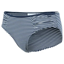Women's Aceana Bikini Briefs | Navy White Seeksucker Stripe