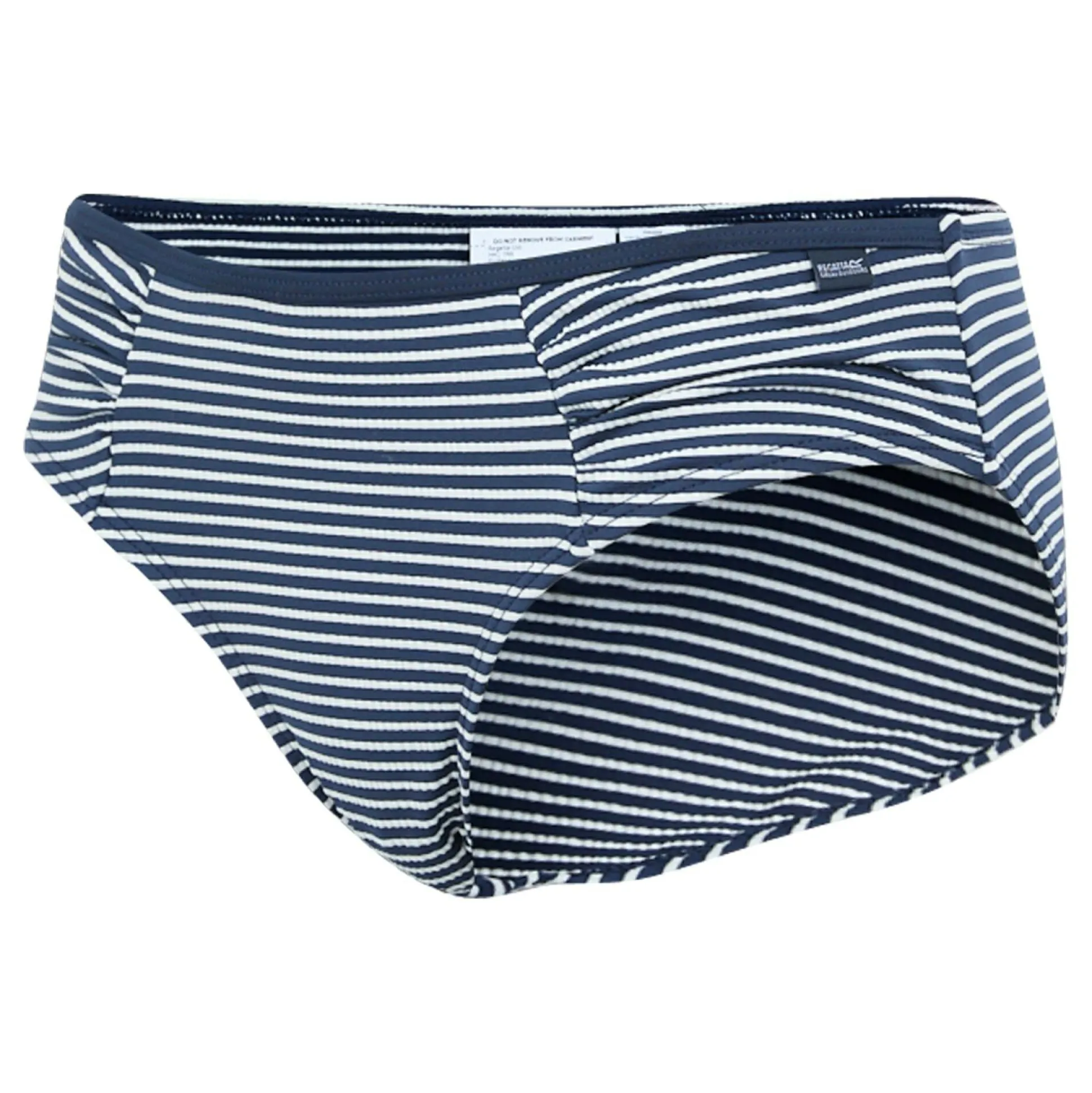 Women's Aceana Bikini Briefs | Navy White Seeksucker Stripe