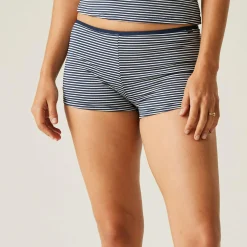 Women's Aceana Bikini Short | Navy White Seeksucker Stripe