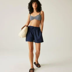 Women's Aceana III Bikini Top | Navy White Seeksucker Stripe