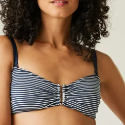Women's Aceana III Bikini Top | Navy White Seeksucker Stripe