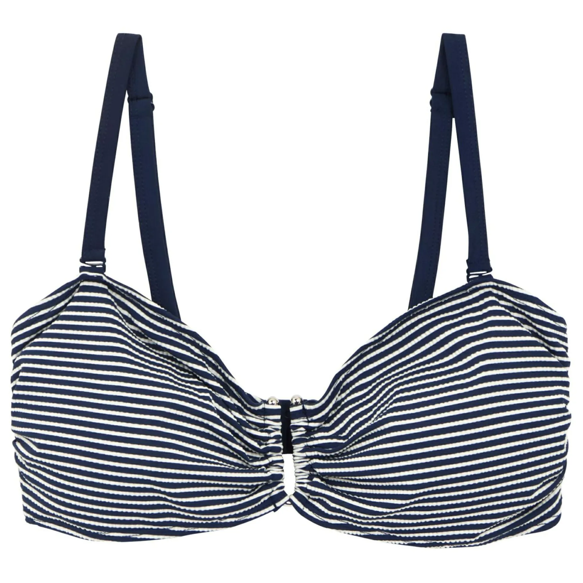 Women's Aceana III Bikini Top | Navy White Seeksucker Stripe