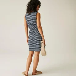 Women's Ariena Casual Dress | Navy White Painterly Stripe