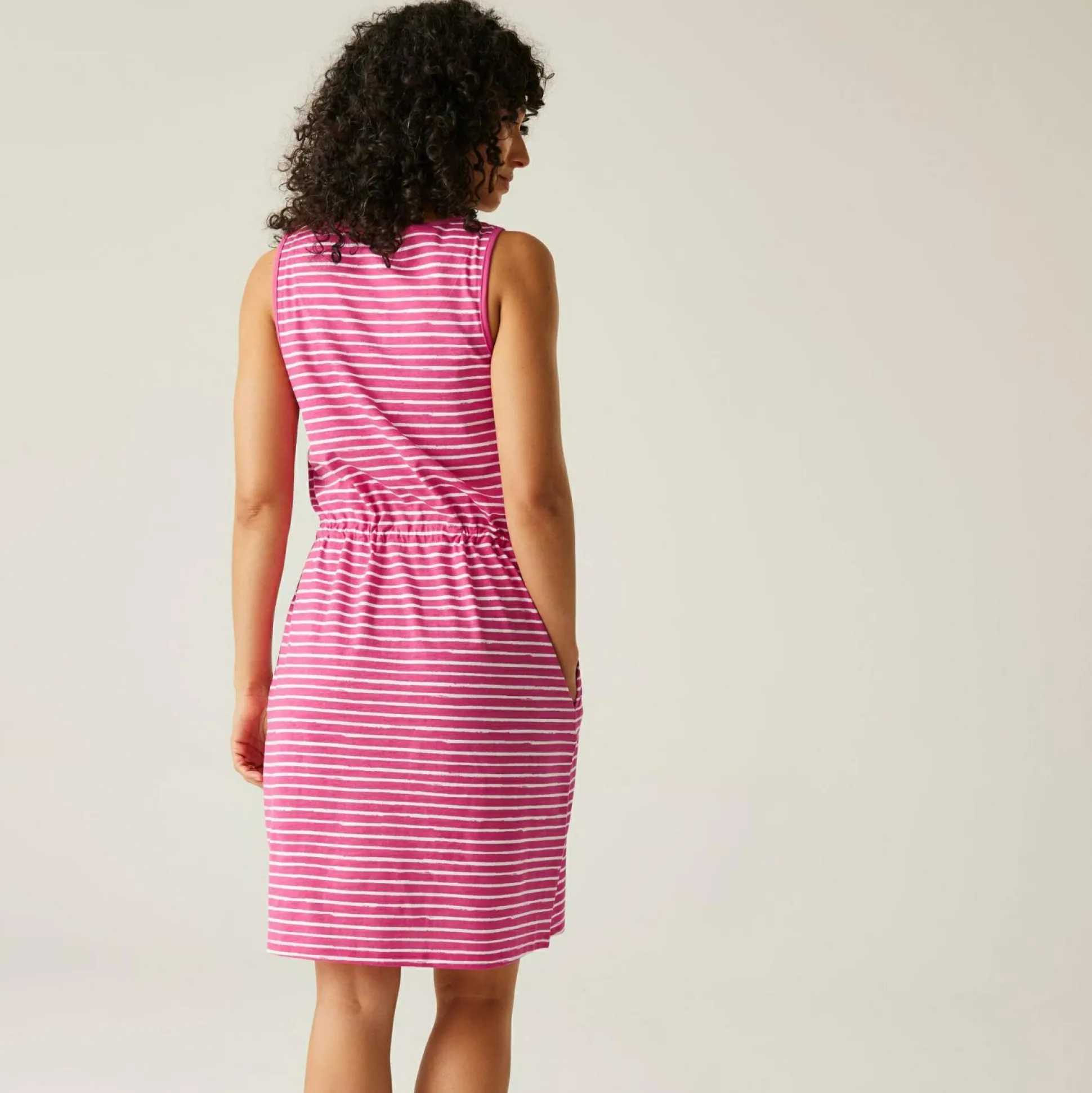 Women's Ariena Casual Dress | Pink Fusion White Painterly Stripe