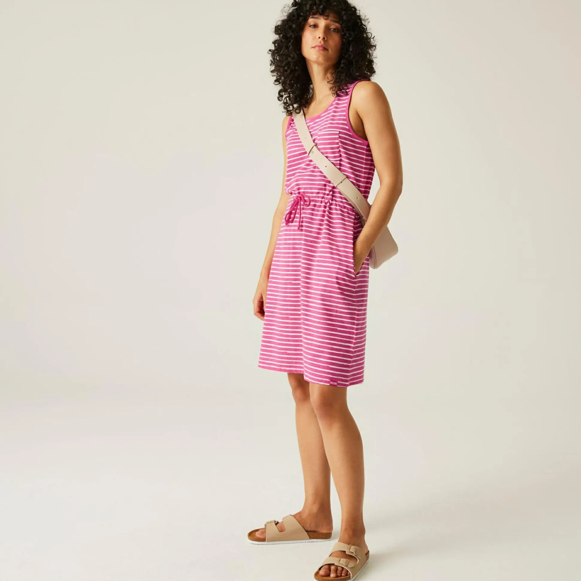 Women's Ariena Casual Dress | Pink Fusion White Painterly Stripe