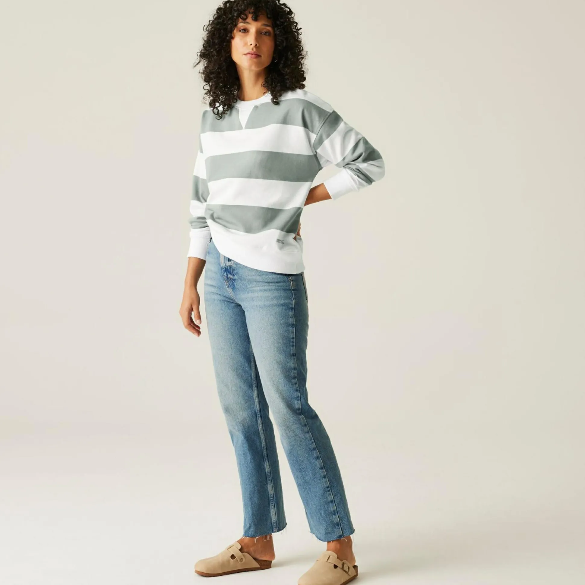 Women's Avika II Crew Neck Jumper | Glacier White Stripe