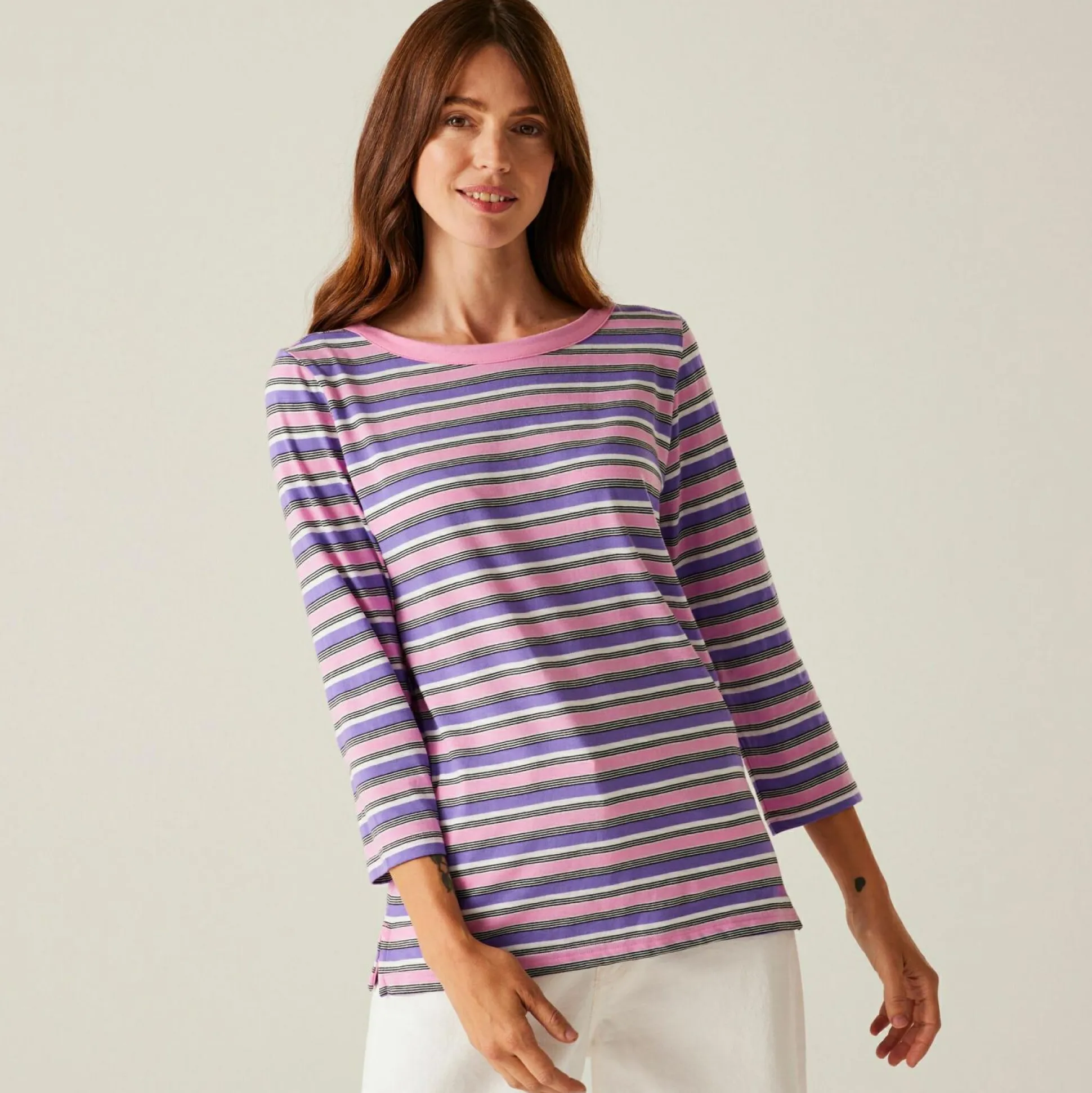 Women's Bayletta II 3/4 Sleeve Top | Soft Pink Multi Stripe