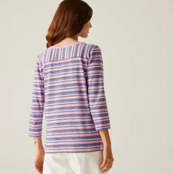 Women's Bayletta II 3/4 Sleeve Top  | Soft Pink Multi Stripe