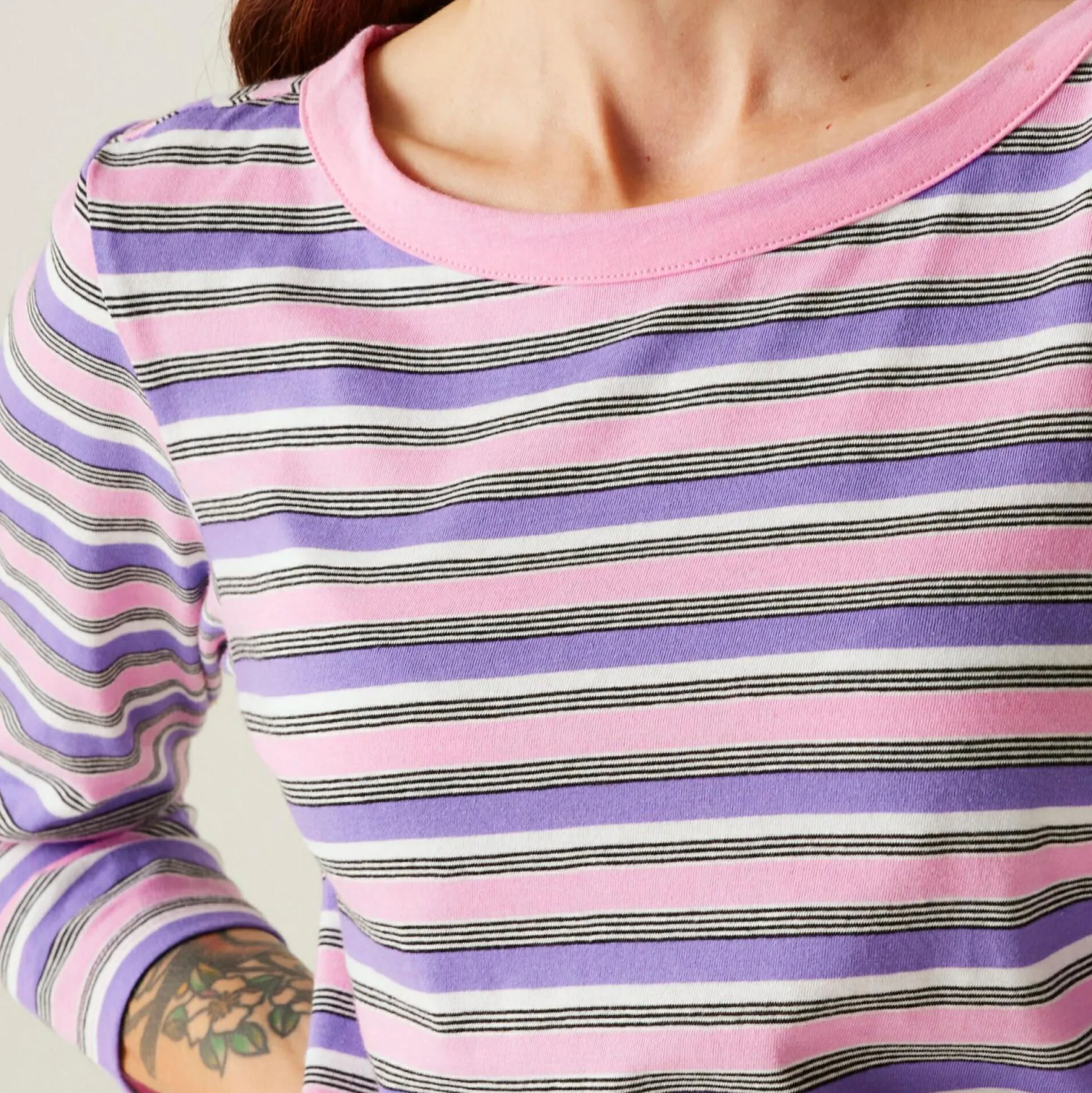 Women's Bayletta II 3/4 Sleeve Top | Soft Pink Multi Stripe