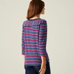 Women's Bayletta II 3/4 Sleeve Top  | Navy Multi Stripe