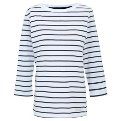 Women's Bayletta II 3/4 Sleeve Top  | White Navy Stripe
