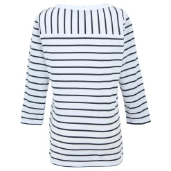 Women's Bayletta II 3/4 Sleeve Top  | White Navy Stripe