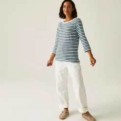 Women's Bayletta II 3/4 Sleeve Top | White Multi Stripe