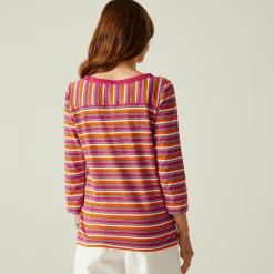 Women's Bayletta II 3/4 Sleeve Top  | Pink Fusion Multi Stripe