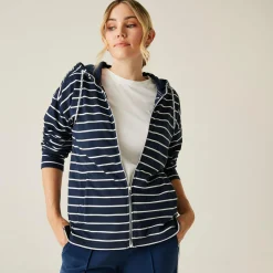 Women's Bayletta II Full Zip Hoody | Navy White Stripe