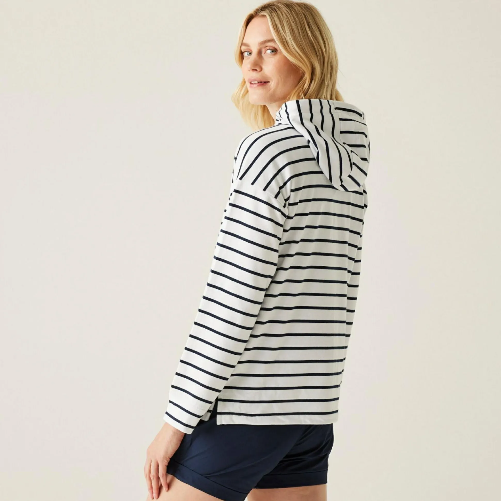 Women's Bayletta II Full Zip Hoody | White Navy Stripe