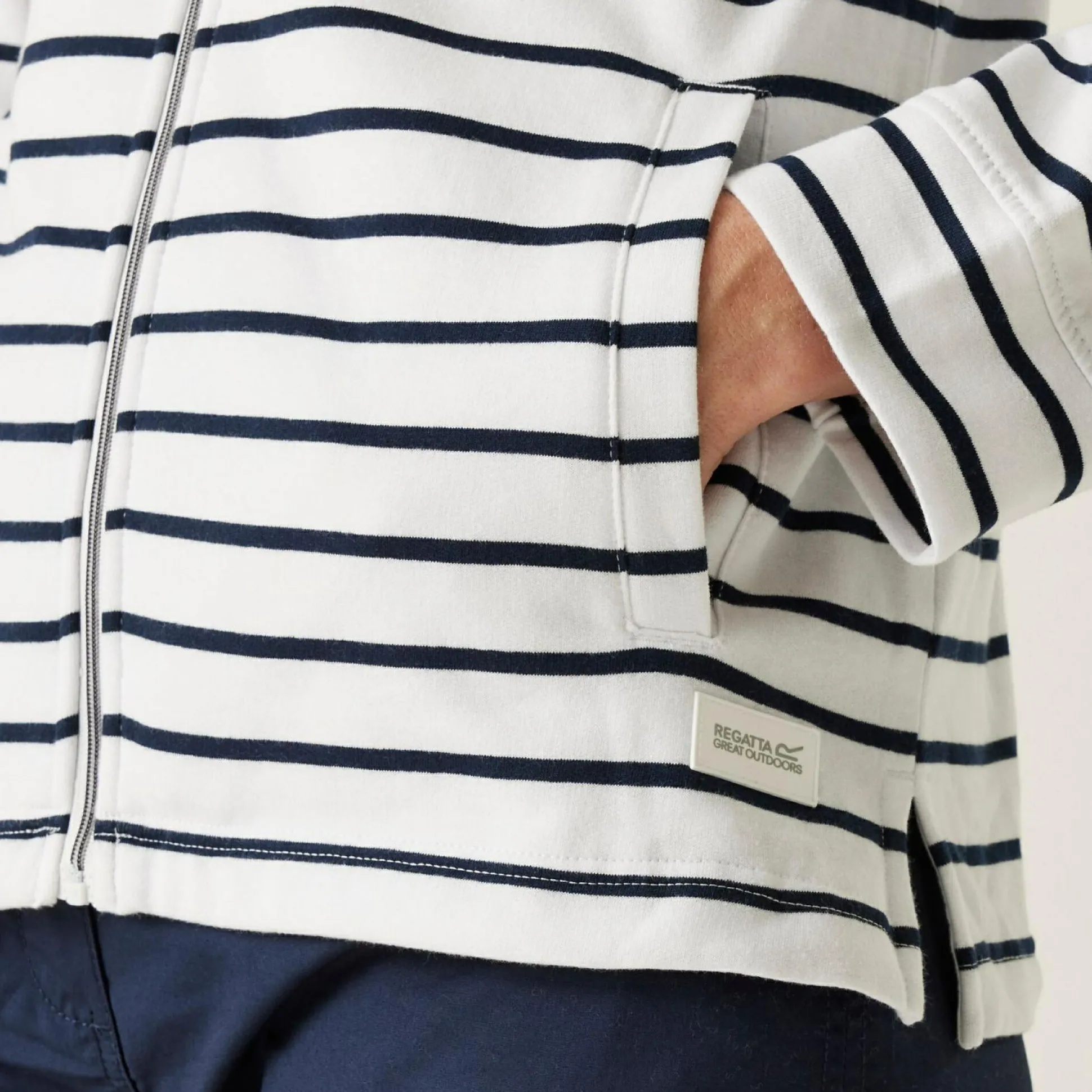 Women's Bayletta II Full Zip Hoody | White Navy Stripe