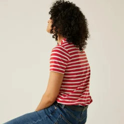 Women's Bayletta Short Sleeve T-Shirt | High Risk Red White Stripe
