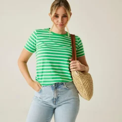 Women's Bayletta Short Sleeve T-Shirt | Island Green White Stripe