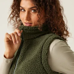 Women's Calmry Borg Fleece Gilet | Dark Khaki