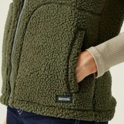 Women's Calmry Borg Fleece Gilet | Dark Khaki