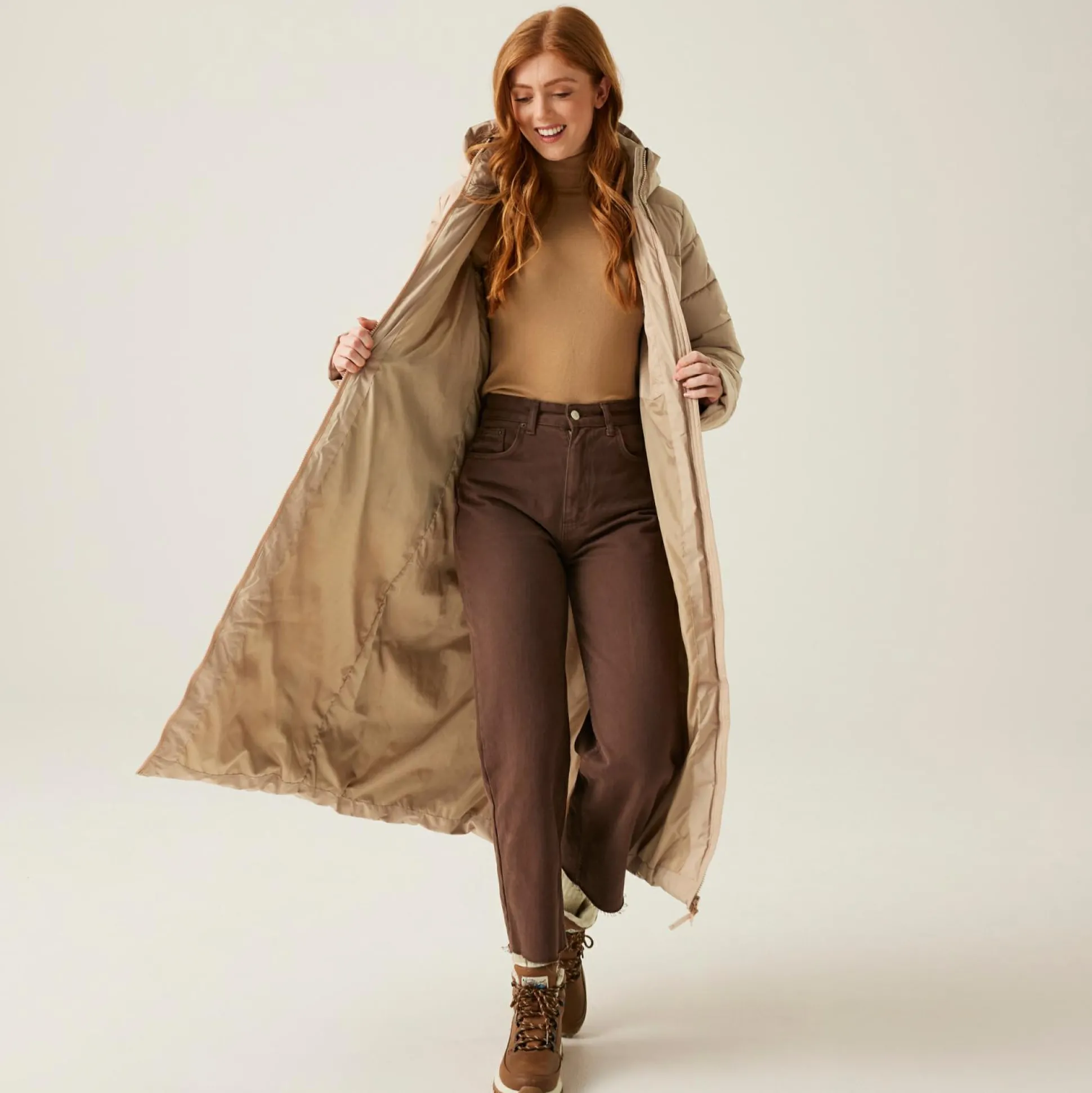Women's Elender Baffled Jacket | Warm Taupe