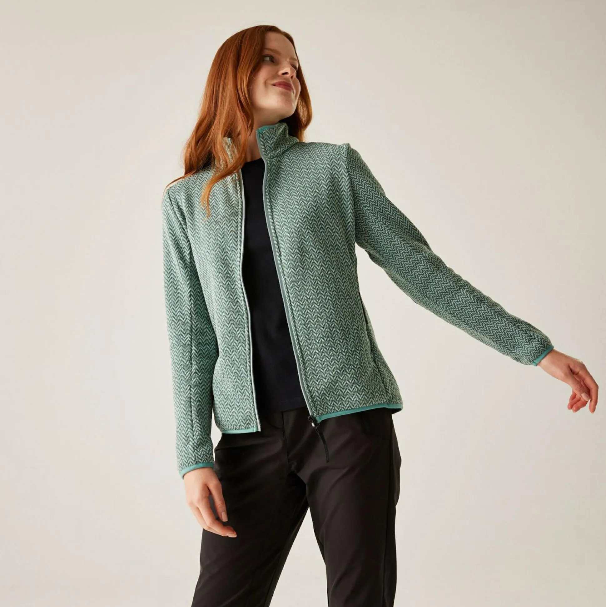 Women's Elzie Full Zip Fleece | Green Haze